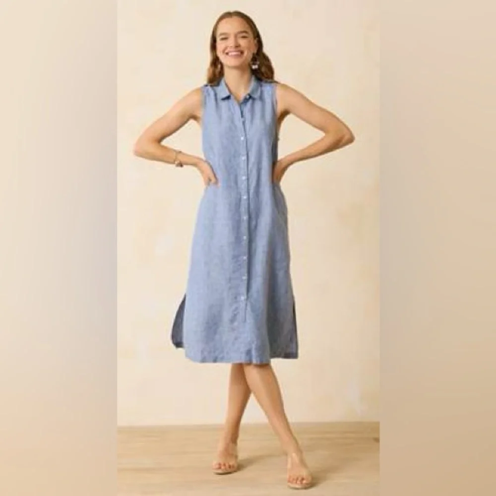 Tommy Bahama Two Palms Linen Shirt Dress – XL - Picture 4 of 8